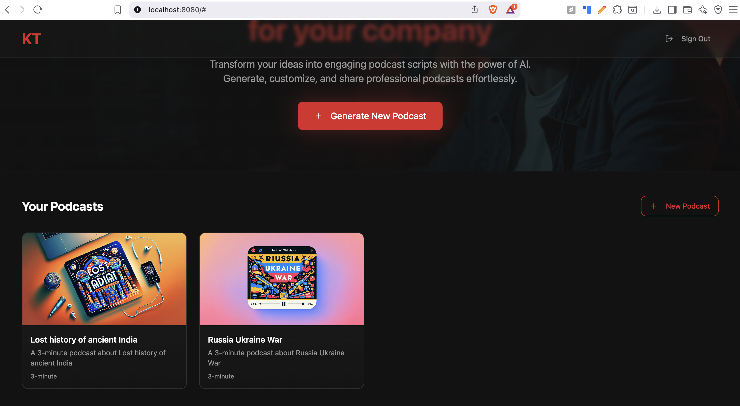 KT - AI-Powered Podcast Generator